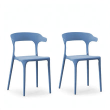 Set de 2 Sillas Elena, Color Azul Oceano, con Espaldar y Diseño Moderno