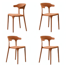 Set de 4 Sillas Elena, Color Terracota, con Espaldar y Diseño Moderno