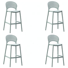 Set de 4 Sillas para Bar Paraíso, Color Azul Claro, Diseño Moderno