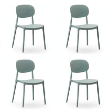 Set de 4 Sillas Milán, Color Azul Claro, con Espaldar y Diseño Moderno