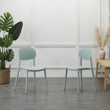 Set de 2 Sillas Milán, Color Azul Claro, con Espaldar y Diseño Moderno