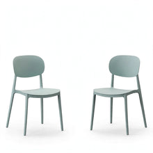 Set de 2 Sillas Milán, Color Azul Claro, con Espaldar y Diseño Moderno