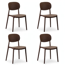 Set de 4 Sillas Milán, Color Café, con Espaldar y Diseño Moderno