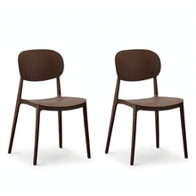 Set de 2 Sillas Milán, Color Café, con Espaldar y Diseño Moderno