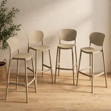 Set de 4 Sillas para Bar Río, Color Khaki, Diseño Moderno