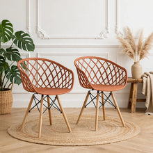 Set de 2 Sillas Oasis con Brazos, Color Terracota, con Espaldar