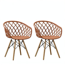 Set de 2 Sillas Oasis con Brazos, Color Terracota, con Espaldar