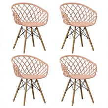 Set de 4 Sillas Oasis con Brazos, Color Mandarina, con Espaldar