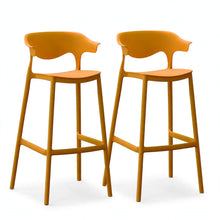 Set de 2 Sillas para Bar Elena, Color Naranja, Diseño Moderno