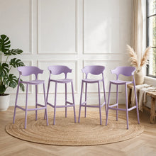 Set de 4 Sillas para Bar Elena, Color Lila, Diseño Moderno