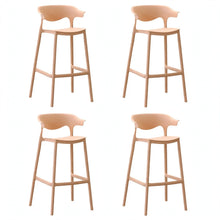 Set de 4 Sillas para Bar Elena, Color Mandarina, Diseño Moderno