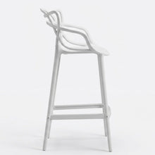 Silla para Bar Palermo, Blanco, con Reposa Pies Doble Propósito