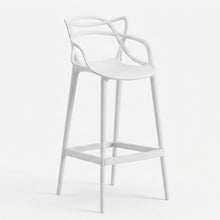 Silla para Bar Palermo, Blanco, con Reposa Pies Doble Propósito