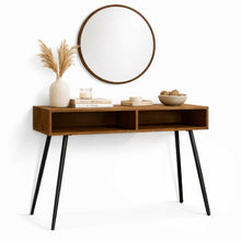 Set Consola 90x100x30cm Recibidor con Espejo Redondo