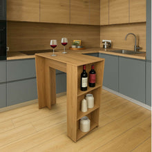 Combo Barra Auxiliar Madrid Fresno (101x100x40)+2 sillas Bar Eames Colors