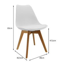 Kit Por 2 Silla Oslo Asiento Acolchado Patas en Madera - Blanca