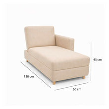 Sala Sofa Cama Reclinable 70x76x86cm + Puff + Mesa de Centro N Beige/Blanca