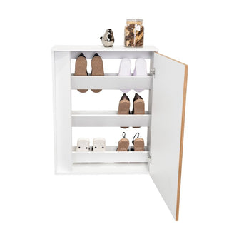 Zapatero Light, Blanco Duqueza y Fresno Europeo, con una puerta abatible