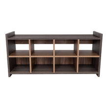 Mesa Auxiliar Zapatero Manati, Carbón y Castaño, con Superficie Para Sentarse y Múltiples Entrepaños