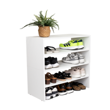 Zapatero Apilable Silap, Blanco Duqueza, con capacidad para 6 pares de zapatos