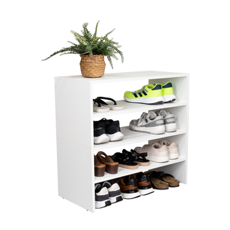 Zapatero Apilable Silap, Blanco Duqueza, con capacidad para 6 pares de zapatos