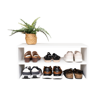 Zapatero Apilable Silap, Blanco Duqueza, con capacidad para 6 pares de zapatos