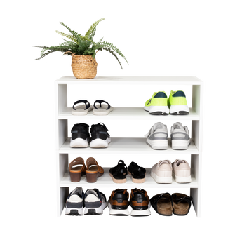 Zapatero Apilable Silap, Blanco Duqueza, con capacidad para 6 pares de zapatos