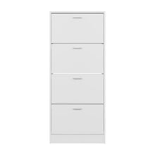 Zapatero Inola, Blanco, Con cuatro puertas abatibles ZF