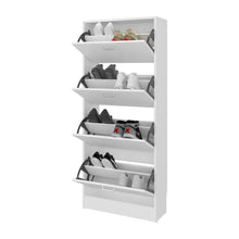 Zapatero Inola, Blanco, Con cuatro puertas abatibles ZF