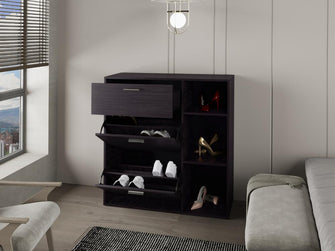 Zapatero Showie, Kronos Wengue, con espacio para ubicar y organizar zapatos ZF