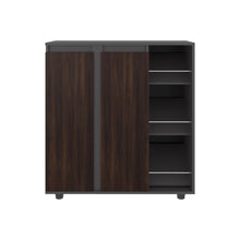 Zapatero Houck, Plata Oscuro y Nogal, con gran espacio para organizar zapatos