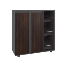 Zapatero Houck, Plata Oscuro y Nogal, con gran espacio para organizar zapatos