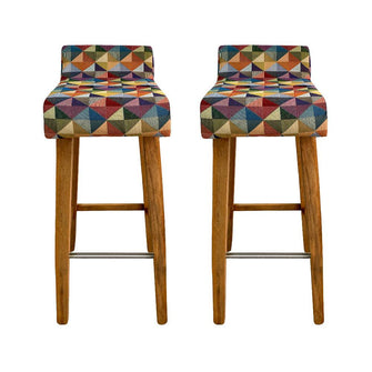 Set X 2 Silla Bar Madera 85x32x44.5cm Tapizada Colors