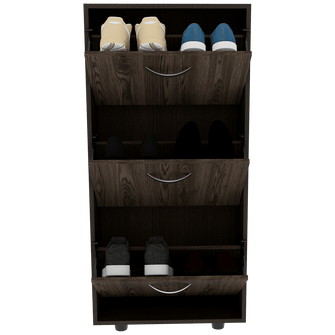 Mueble Auxiliar Zapatero Campora, Wengue y Chocolate, con Amplio Espacio de Almacenamiento