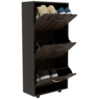 Mueble Auxiliar Zapatero Campora, Wengue y Chocolate, con Amplio Espacio de Almacenamiento