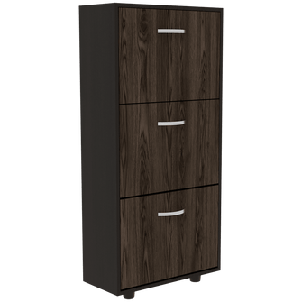 Mueble Auxiliar Zapatero Campora, Wengue y Chocolate, con Amplio Espacio de Almacenamiento