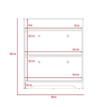 Zapatero Lida, Café claro y Blanco, con Dos Puertas Abatibles y Amplio Espacio de Almacenamiento