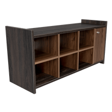 Zapatero Recibidor Z, Carbón y Castaño, con Un Entrepaño Fijo y Tres Divisiones