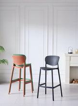Silla para Bar Rio, Color Verde Olivo, Diseño Moderno X4