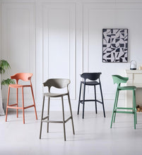 Silla para Bar Elena, Color Negro, Diseño Moderno X4