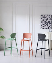 Set de 4 Sillas para Bar Río, Color Verde Olivo, Diseño Moderno