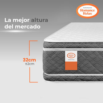 Colchón Romance Relax Dream Confort 140x190 Color Gris y Blanco