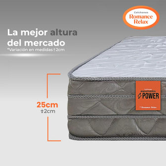 Colchón Romance Relax Dream Lite 140x190 Color Gris Claro y Blanco