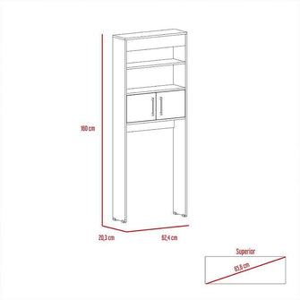 Gabinete de Baño Oporto, Wengue, ahorrador de espacio X2