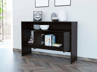 Mueble Recibidor Clasic, Wengue,  con Variedad de Entrepaños