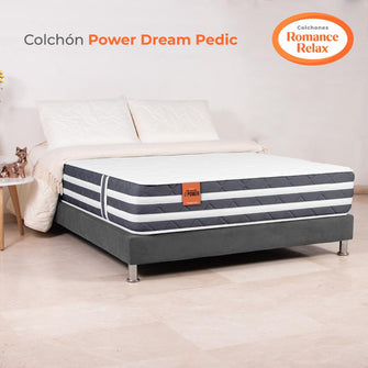 Colchón Romance Relax Dream Pedic 140x190 Color Gris Oscuro y Blanco