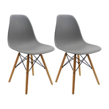Kit por 2 sillas Eames Patas En Madera para comedor, sala, restaurante - Gris