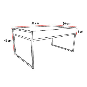 Mesa De Centro Rectangular New (40x50x80) Amaretto
