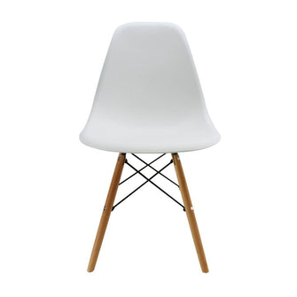 Silla Eames Patas En Madera para comerdor, sala, restaurante - Blanca