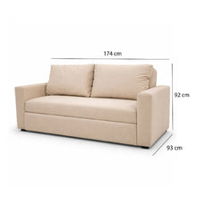 Sala Sofá Cama 92x 174x93cm + Puff + Mesa de Centro Beige